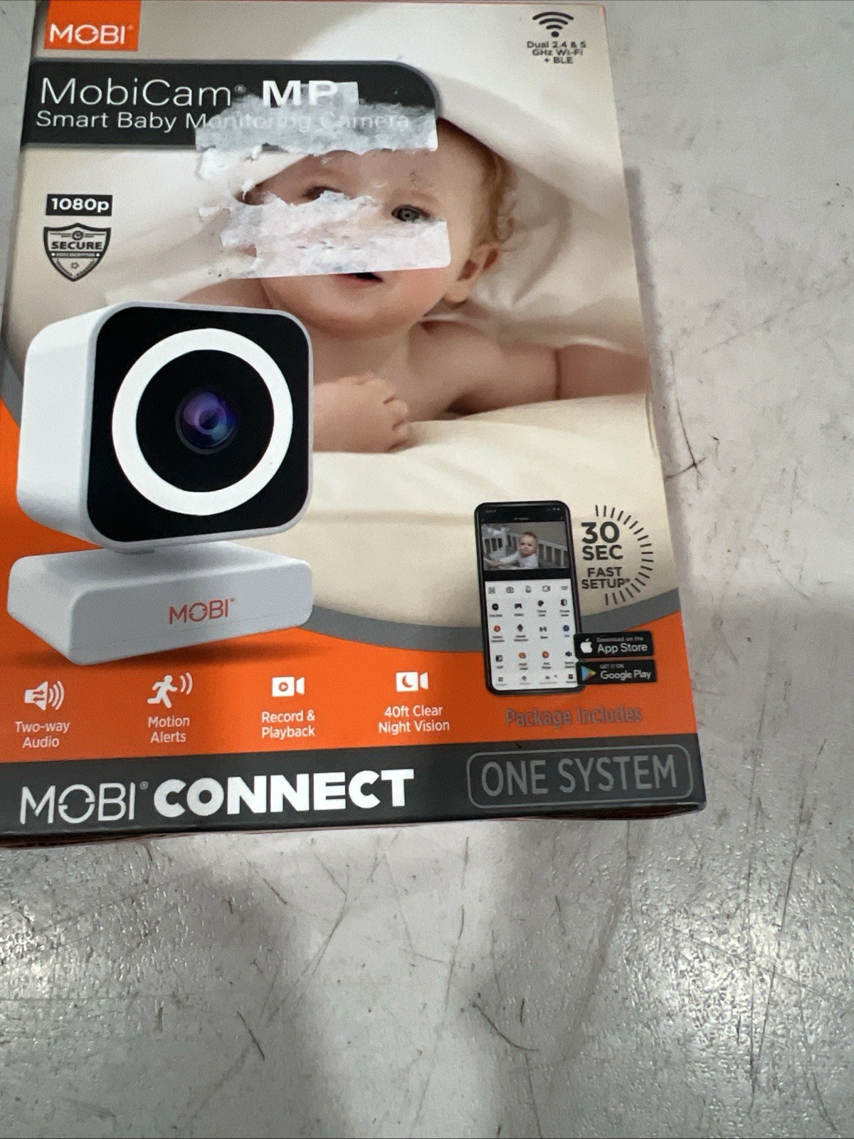 MobiCam MP Smart Baby Monitoring Camera, Security, Dual 2.4 & 5 GHz Wifi + Ble