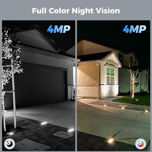 Solar Security Cameras Wireless Outdoor 2 Pack, Battery Powered 3K 2C90-White
