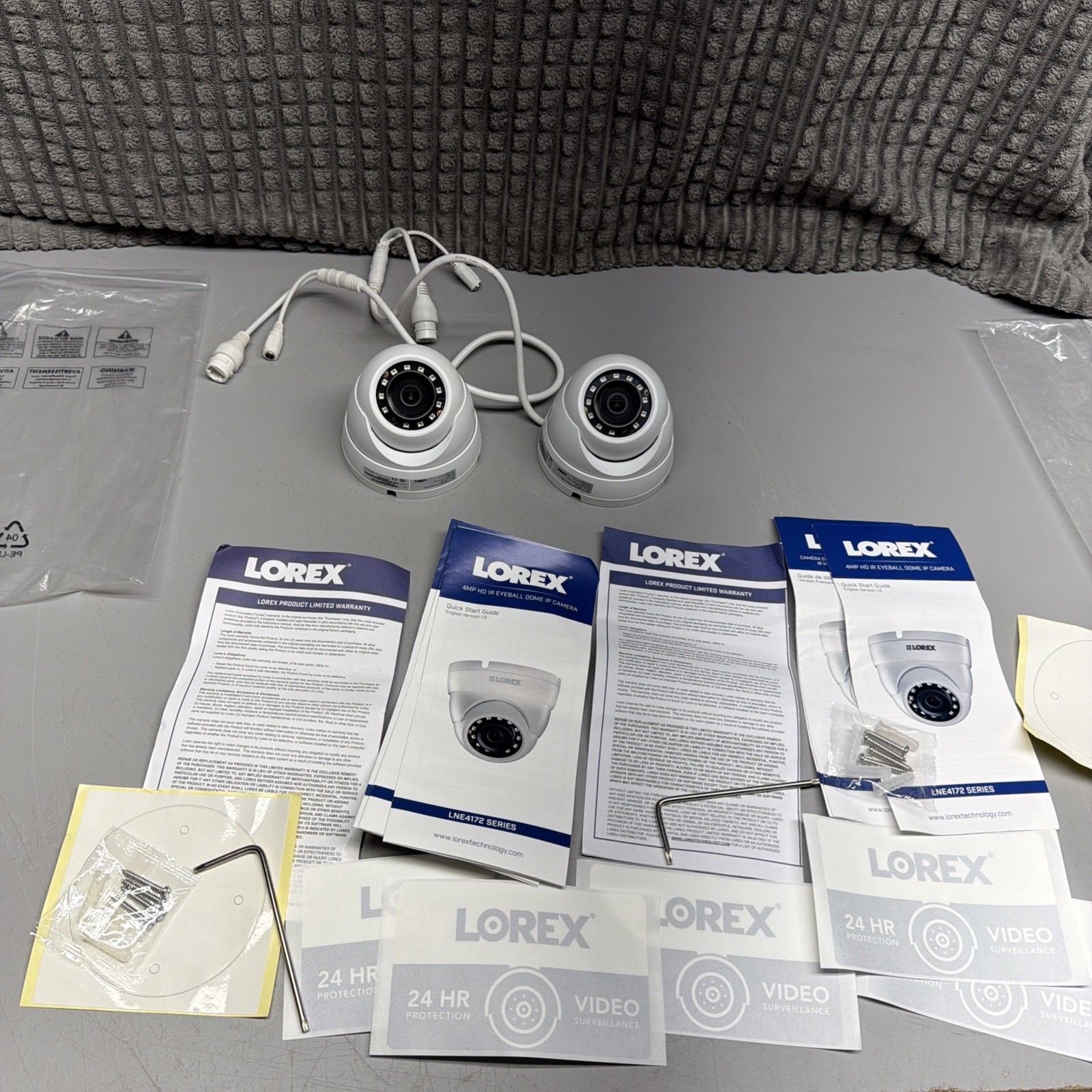 Lorex LNE4172S-C 4MP HD IP IR Eyeball Dome Camera White Lot Of 2 New Open Box