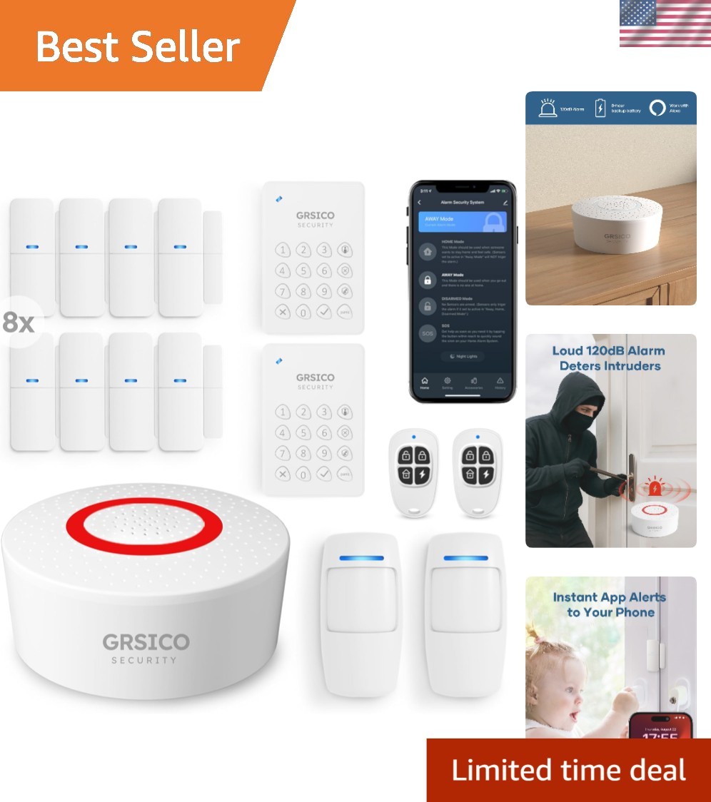 15-Piece Wireless Home Alarm System – Smart WiFi Security Kit with App Control