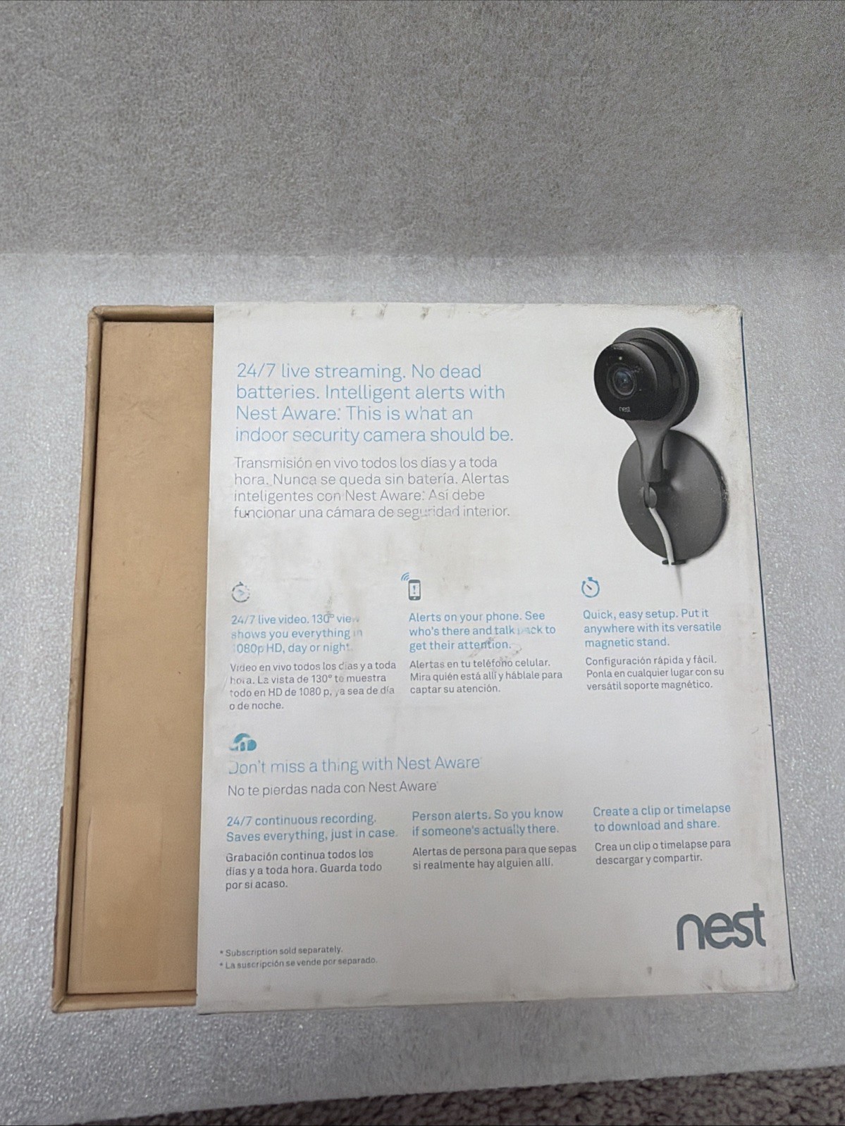 Google Nest Cam Indoor Security Plug-in Wi-Fi Camera NC1102ES A0005