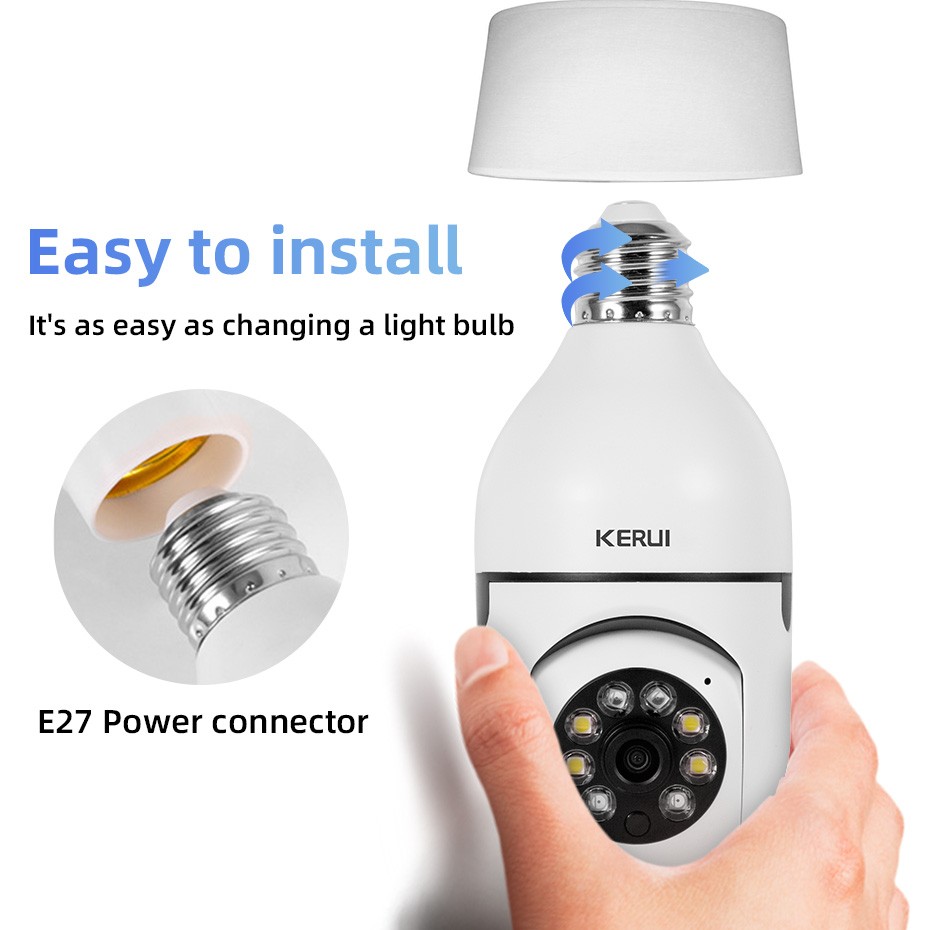 1080P WiFi E27 Light Bulb Camera 3PCS Smart Home Security Surveillance Cameras