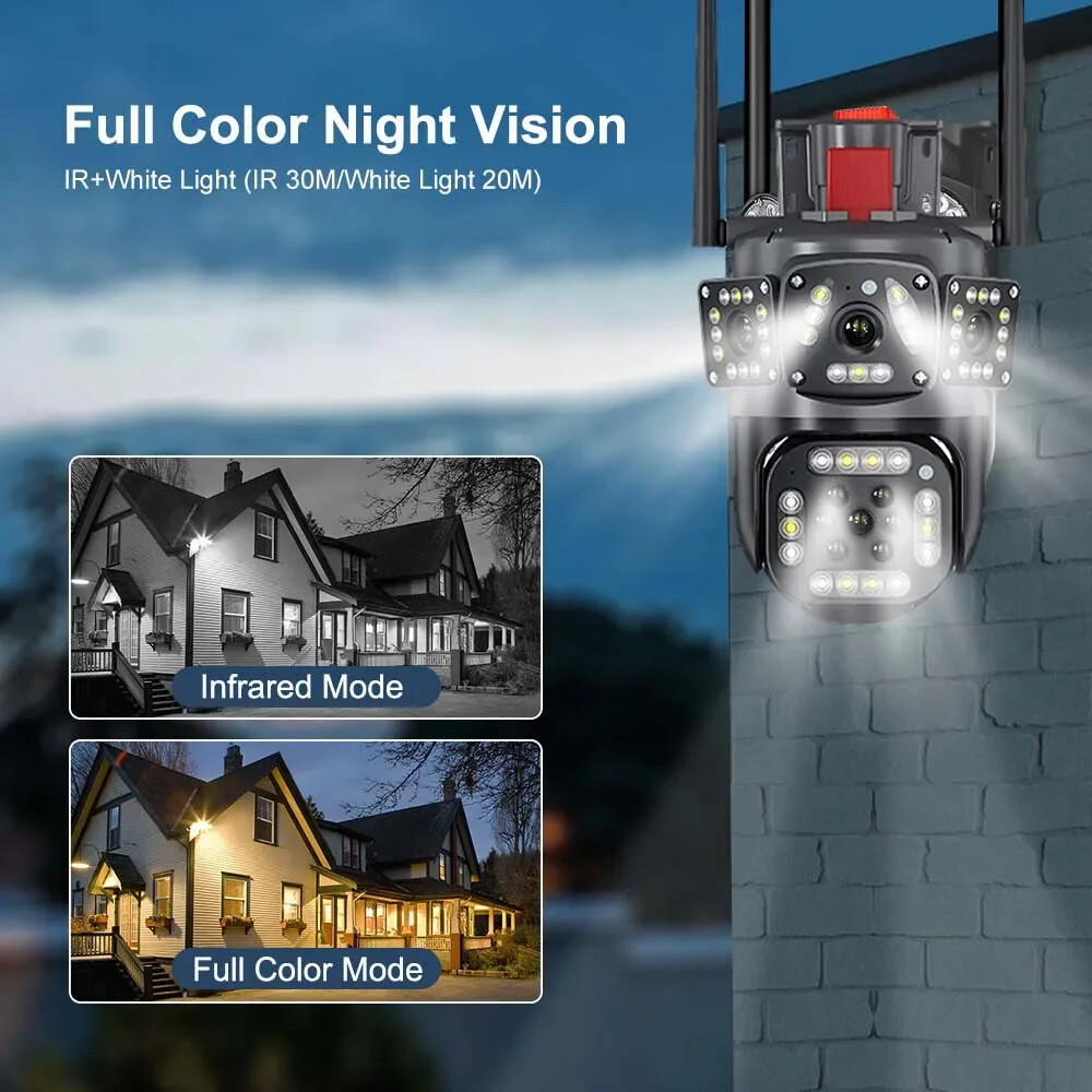 9MP 3 Lens 10X HD WiFi IP Camera Wireless Outdoor CCTV PTZ Home Security IR Cam