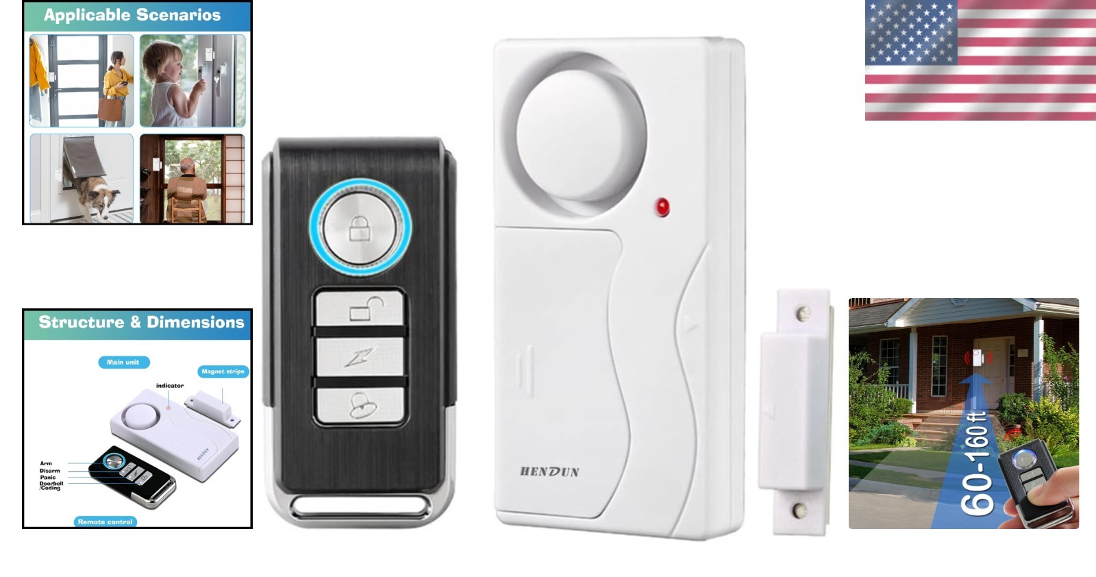 Wireless Remote Door Alarm with 105dB Alert – Ideal for Kids & Alzheimer’s Care