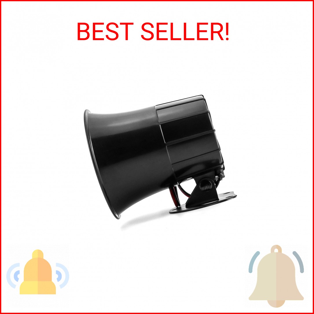 QWORK Electric Siren Horn, DC 12V Security Loud Wired Alarm Siren for Home Alarm