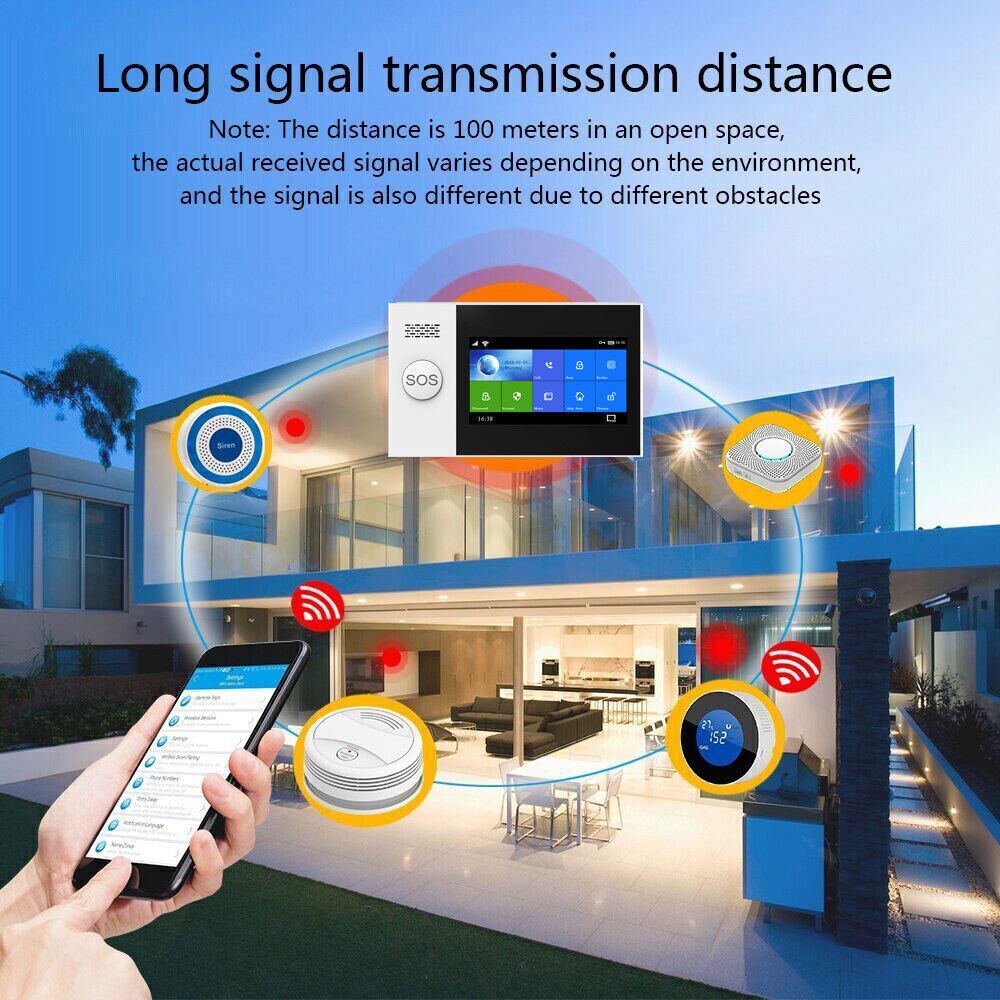 TUYA WiFi+4G 3G GSM Smart Home Security Alarm System w/Touch Keypad PIR DOOR