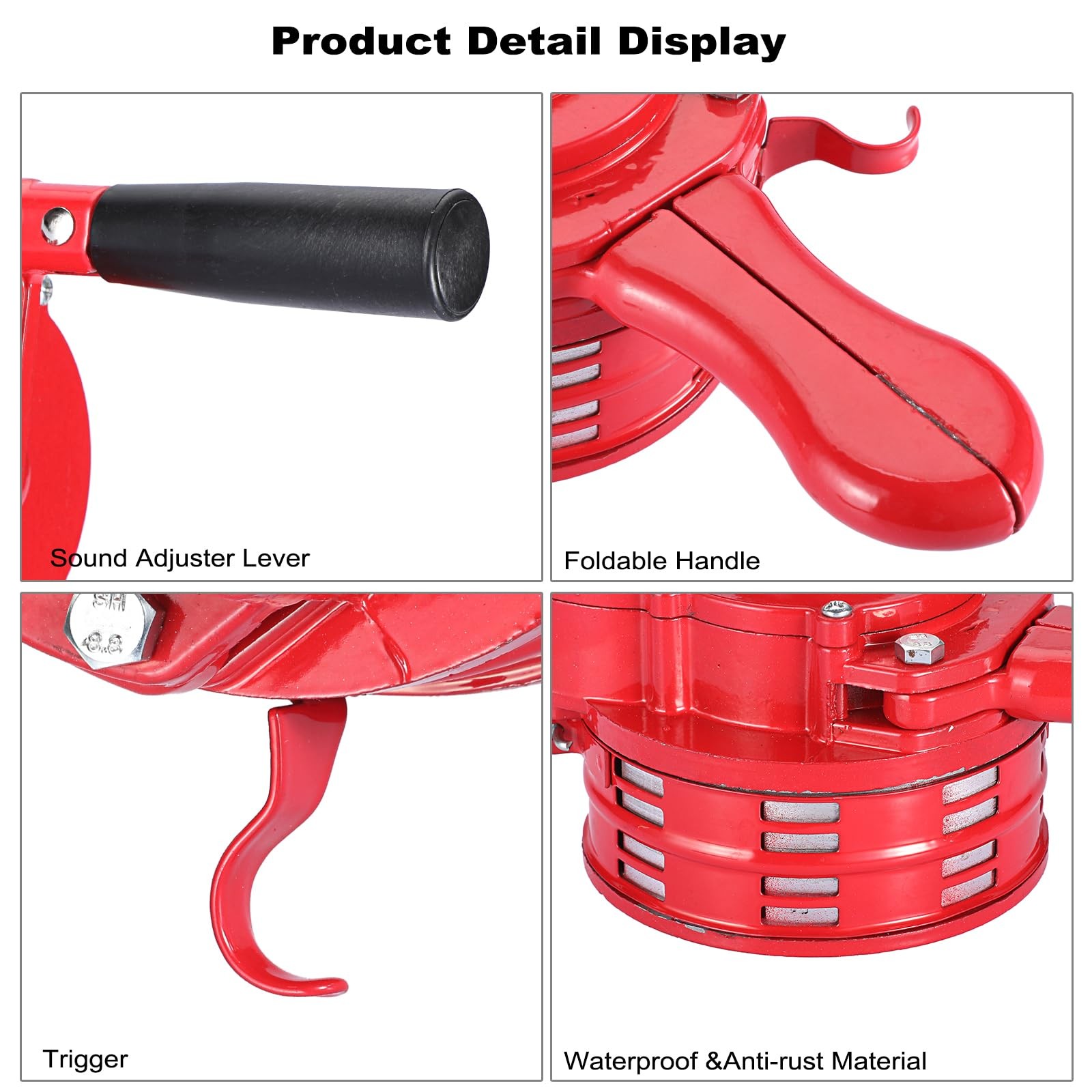 Hand Crank Siren Manual Operated Air Raid Siren with Foldable Handle for Spor…