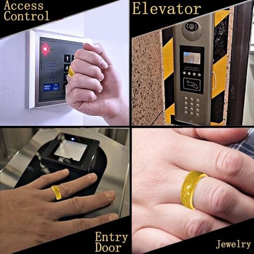 Rewritable 125kHz Ceramic Chip Ring – Gold & Silver Access KeyCard for Men & Wom