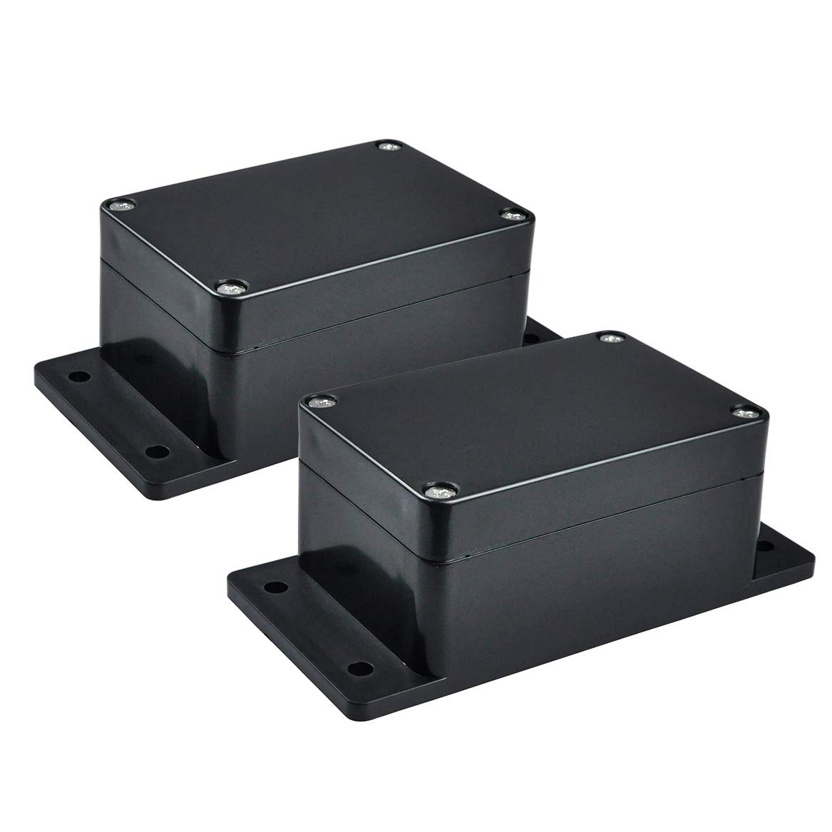 Pinfox 2 Pack IP65 Electronic Project Box Plastic 3.95″ x 2.7″ x 2″, Black