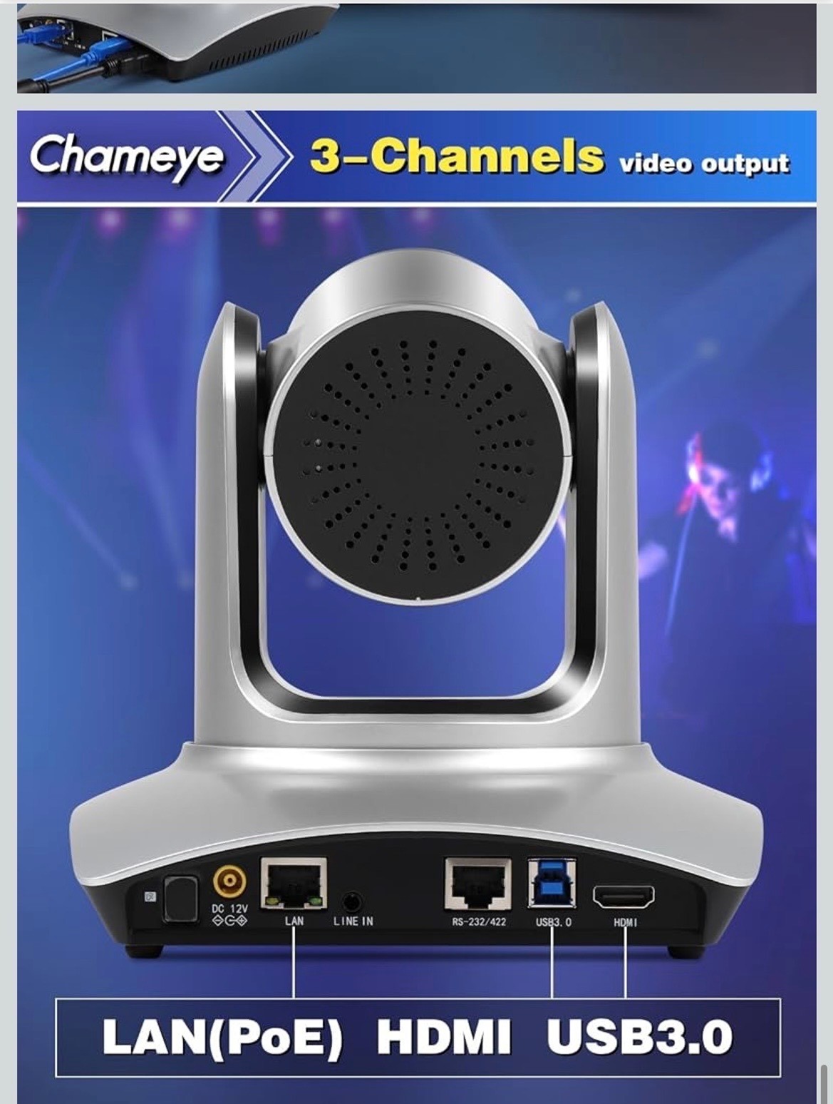 Chameye 4K PTZ Camera with 20X Optical Zoom and Auto Focus
