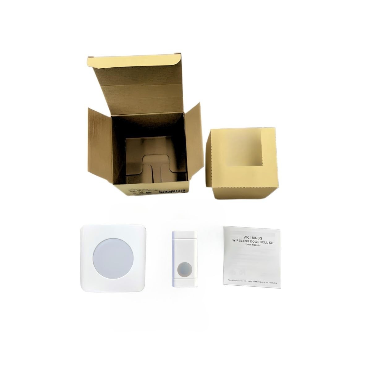 Security2020 WC180 Wireless Door Chime with Flashing Strobe Light White