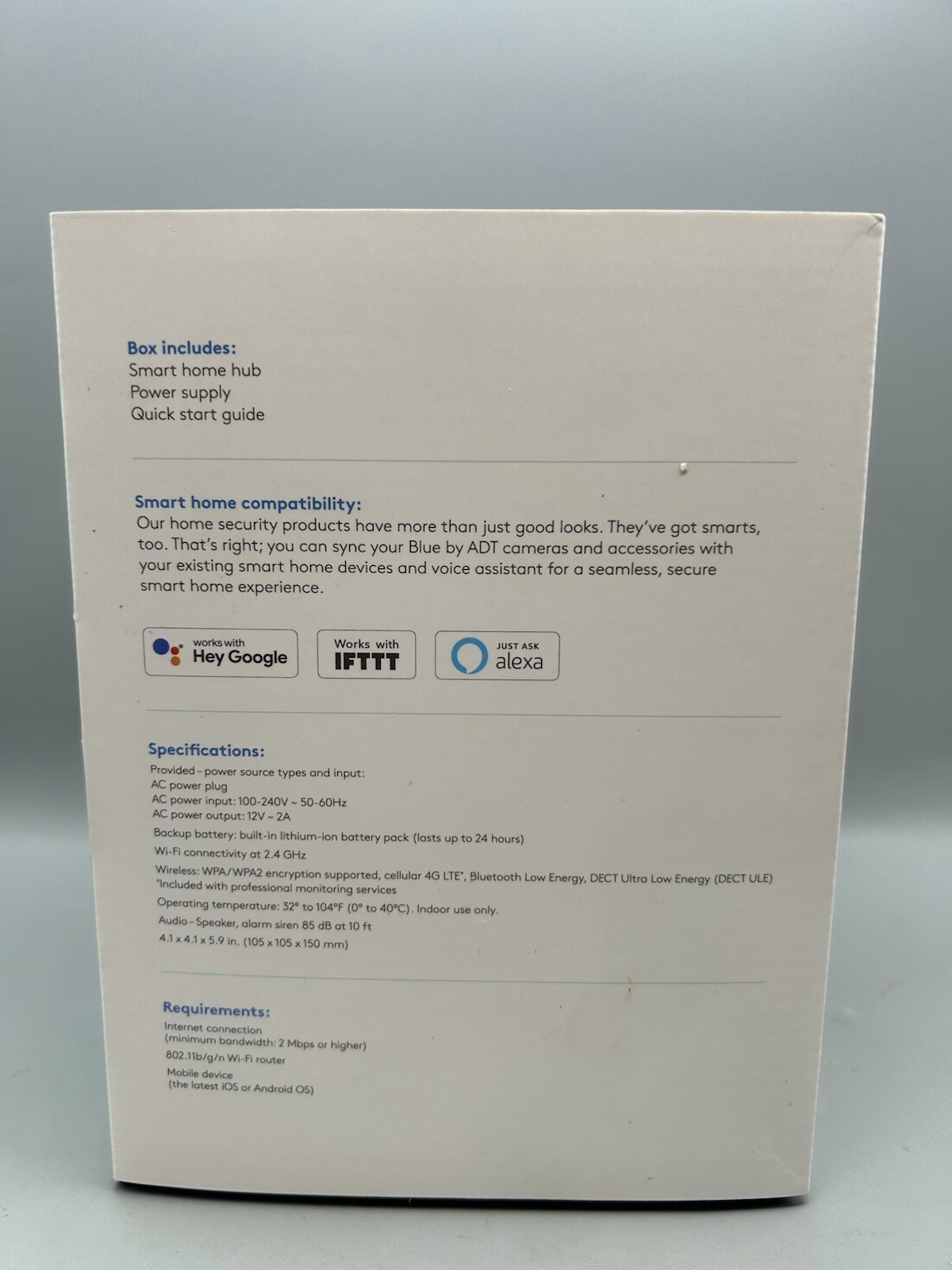 ADT Blue Smart Home Hub S40LR1-01 – Graphite – Sealed