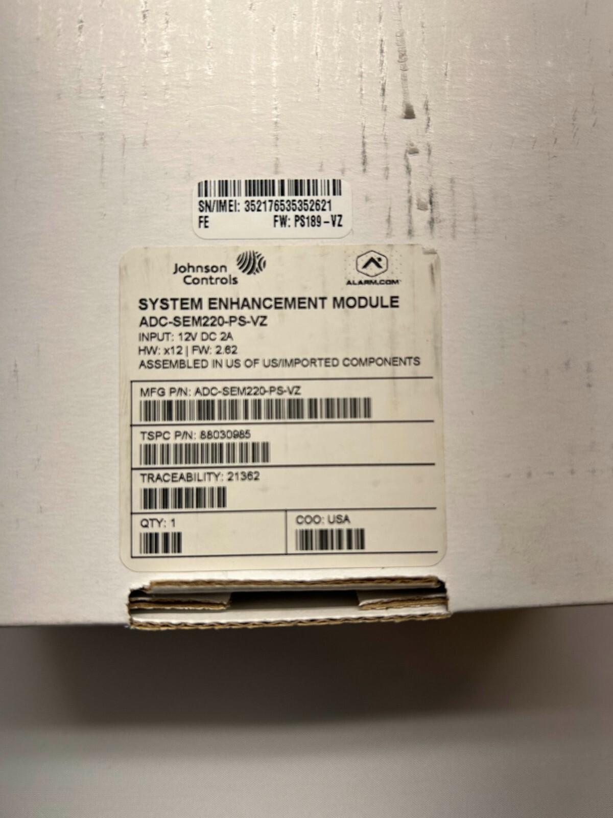 Alarm.com ADC-SEM220-PS-VZ Dual Path System Enhancement Module Verizon