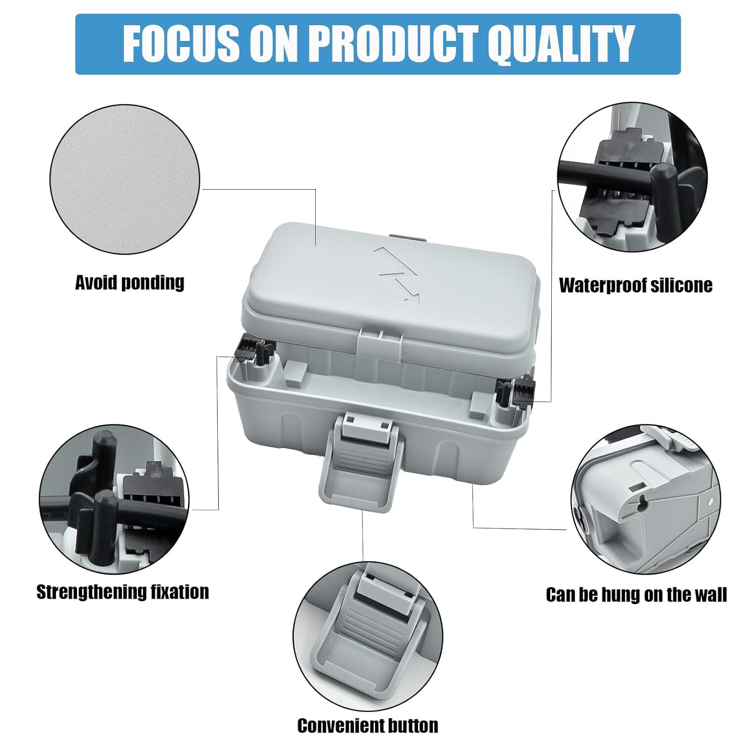 Hrensaw Small Weatherproof Electrical Connection Box(6 x 3.5 x Grey