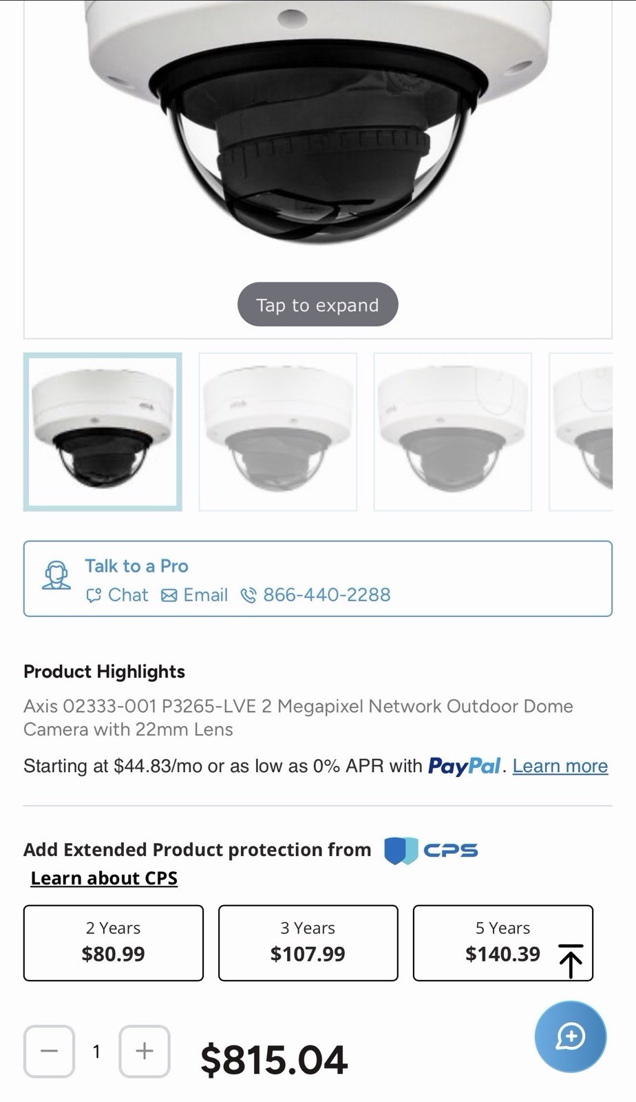 AXIS P3265-LVE IP/Network Dome Camera Wired Outdoor/Indoor 22mm Lens