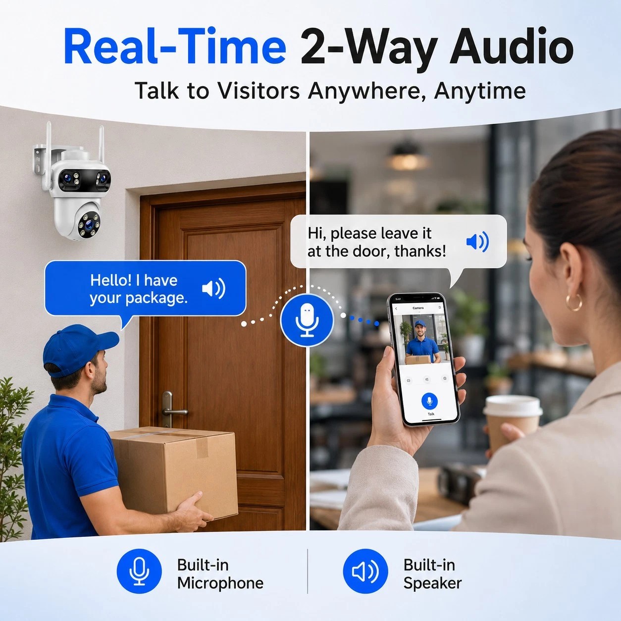 Triple Lens Home Camera 10CH 4K NVR Wireless System Security Camera 24/7 Record