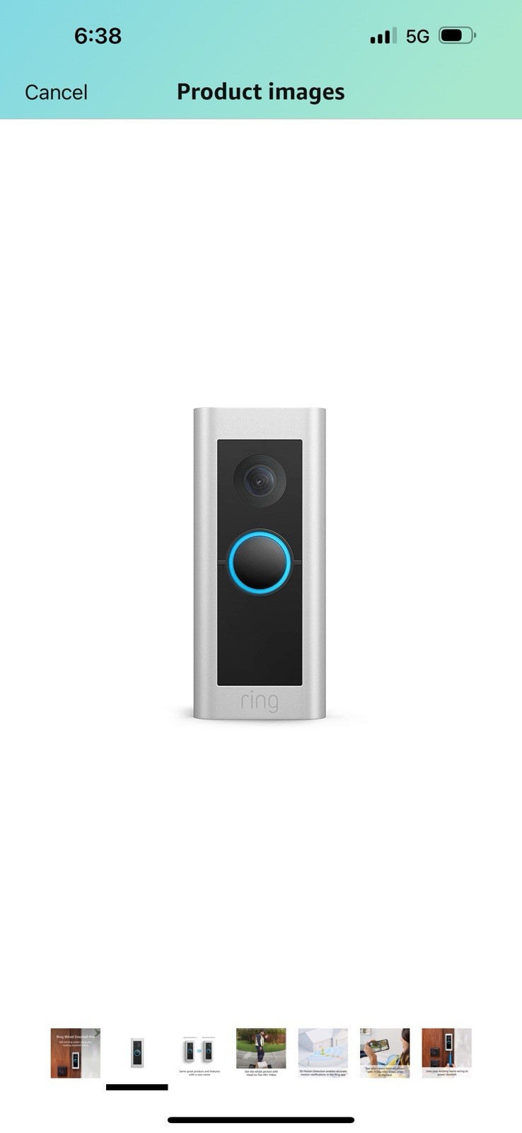 Ring Video Pro Doorbell 1080p HD Camera With Motion Detection Night Vision