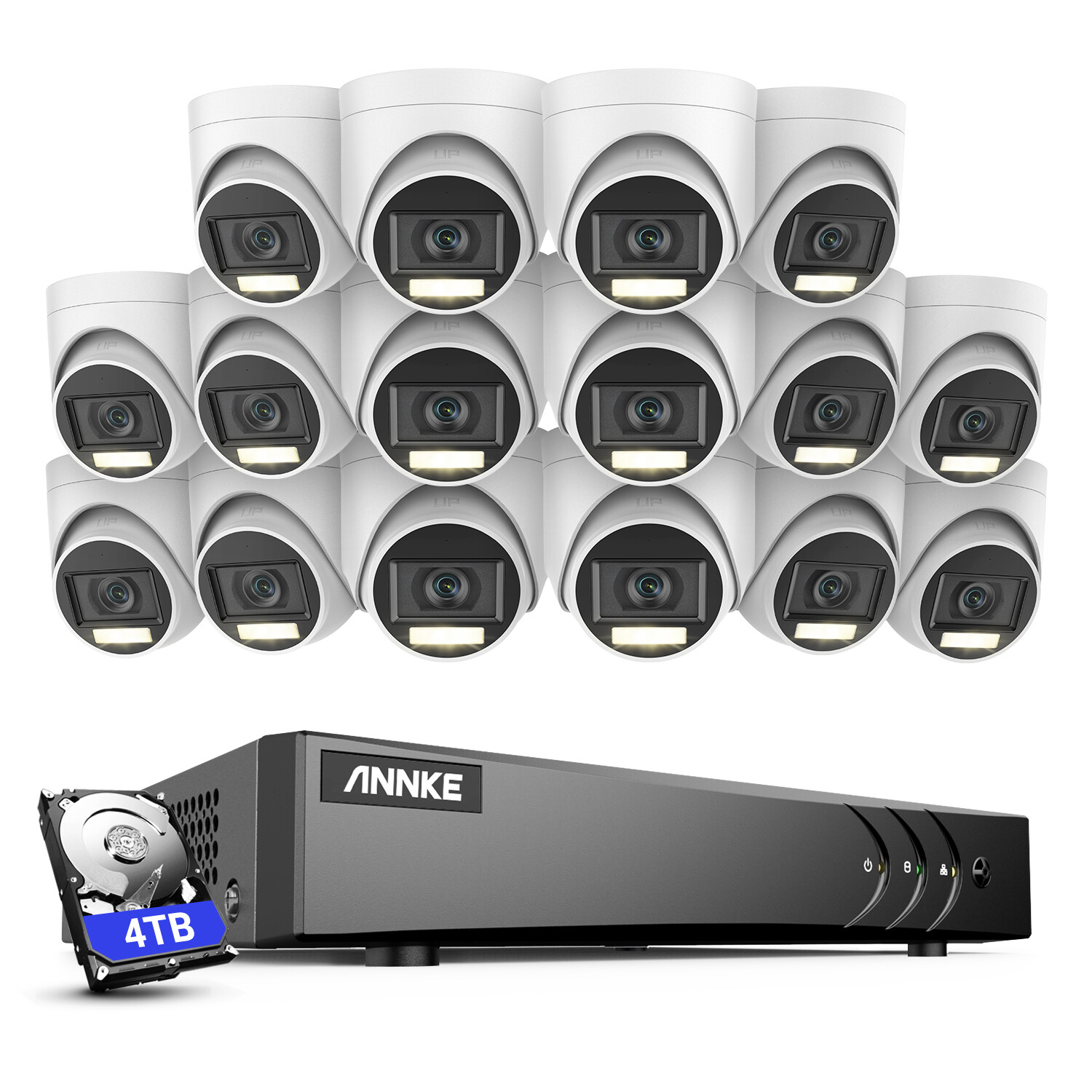 ANNKE 16CH DVR 5MP Audio Security Camera System Outdoor Color Night Vision H.265
