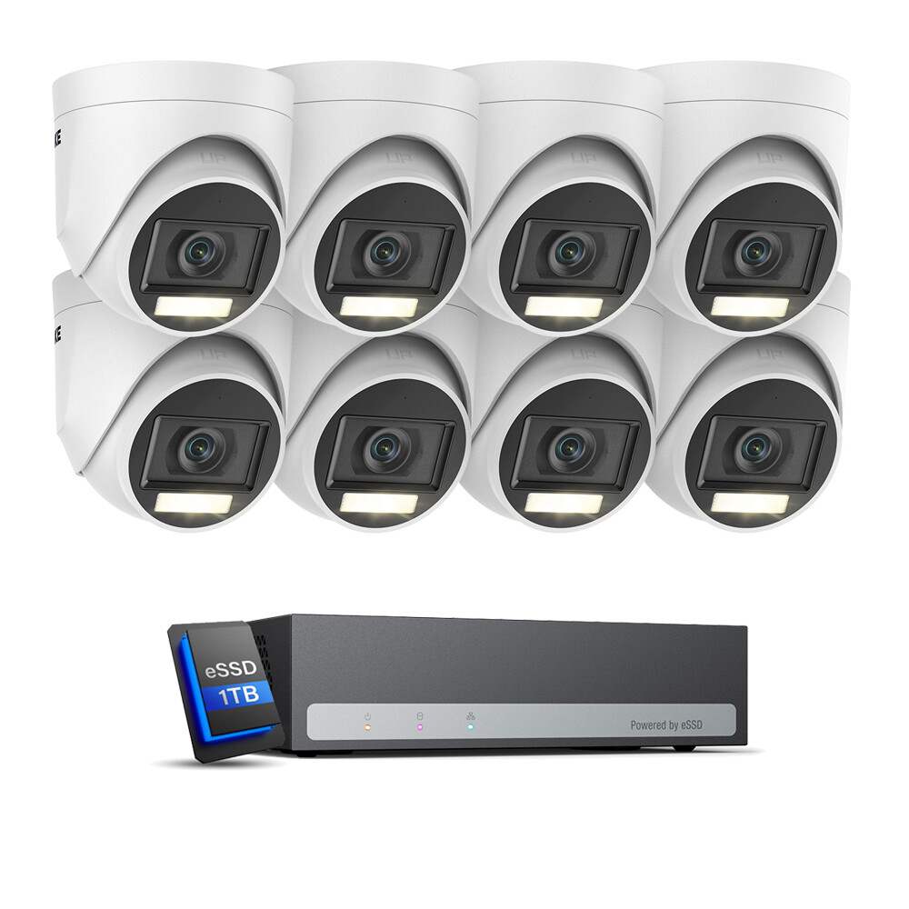 ANNKE 8CH 3K 1TB SSD DVR 5MP Full Color Security Camera System 24/7 Audio Record