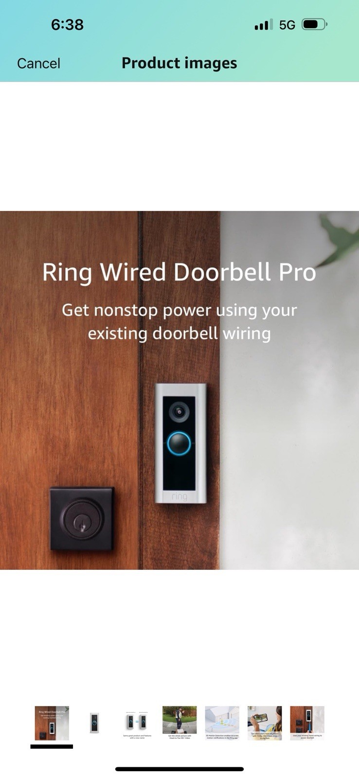 Ring Video Pro Doorbell 1080p HD Camera With Motion Detection Night Vision