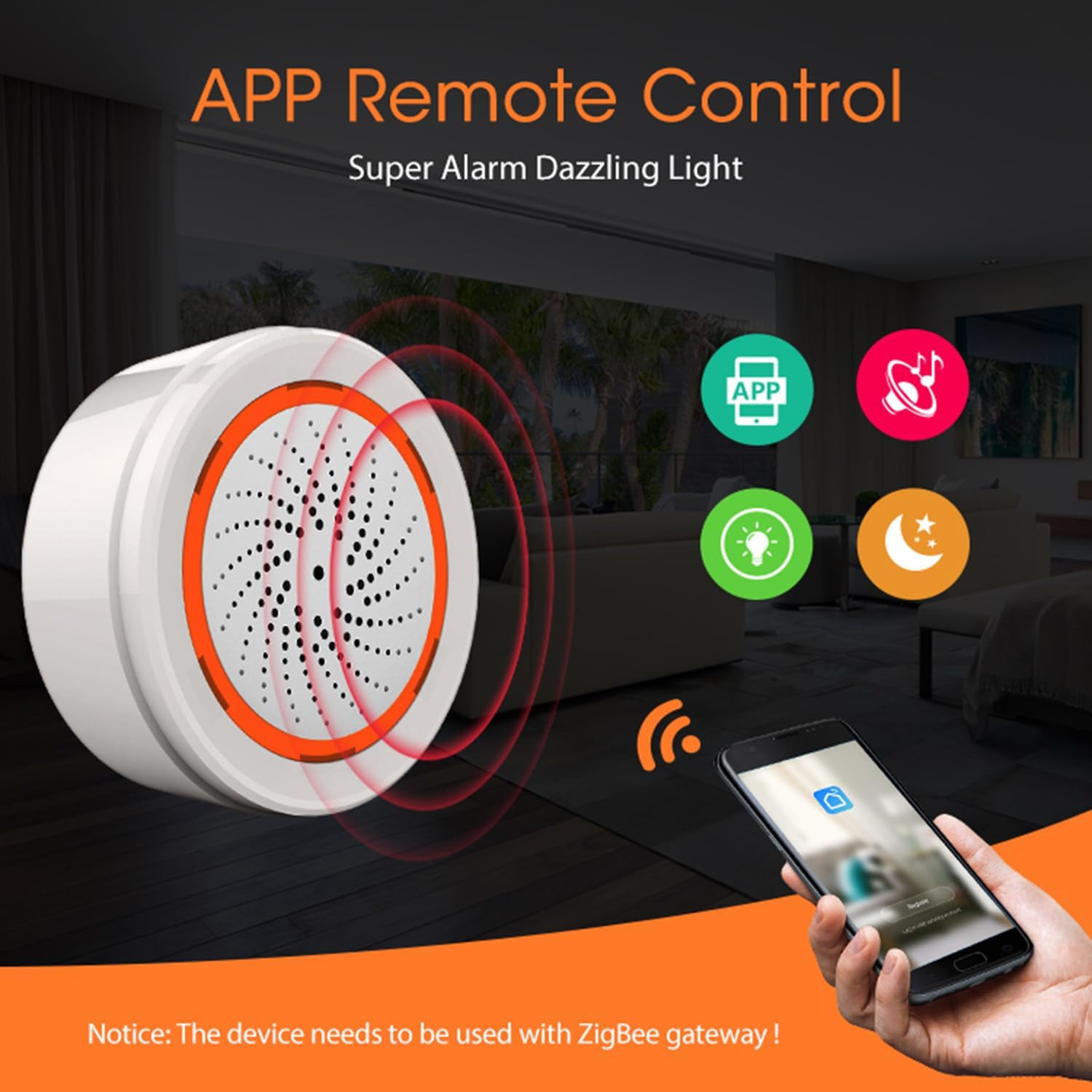 Zigbee Smart Siren Alarm: Wireless Alarm for Security & Automation, App Control,