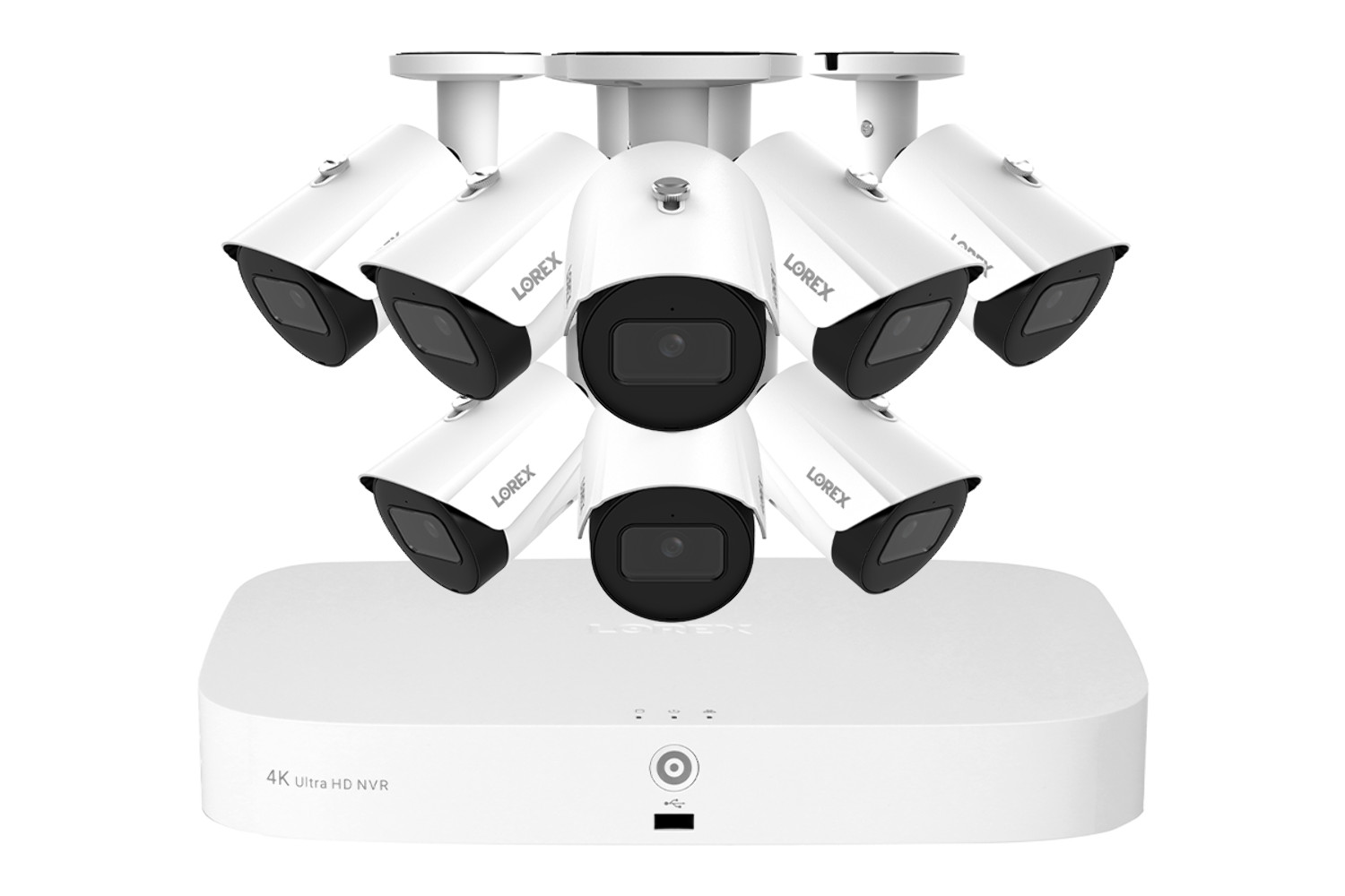Lorex Fusion NVR with 8 IP Bullet Cameras – 4K 16-Channel 2TB Wired System