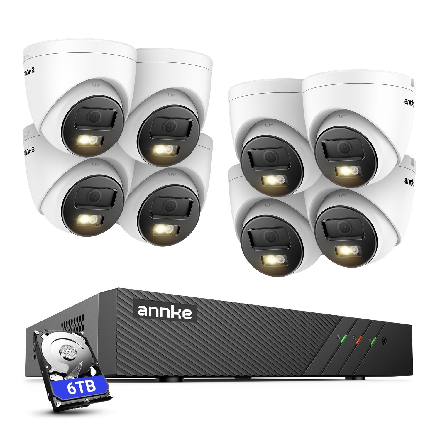 ANNKE 8CH 4K NVR 5MP Audio PoE Security IP Camera System Outdoor AI Color Night