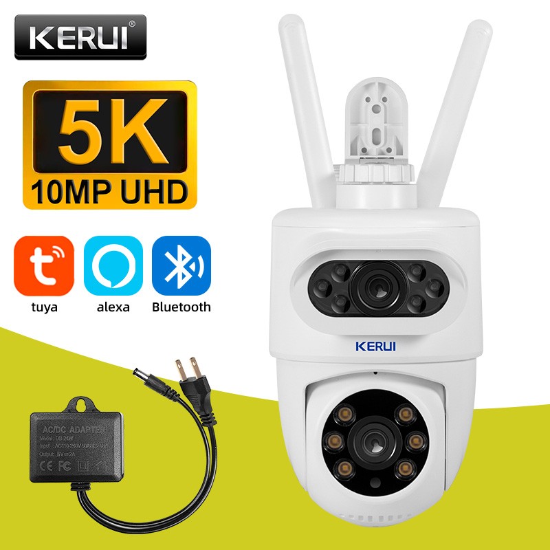 10MP HD Dual Lens Security Camera TUYA APP WiFi IP PTZ Home Outdoor CCTV IR Cam