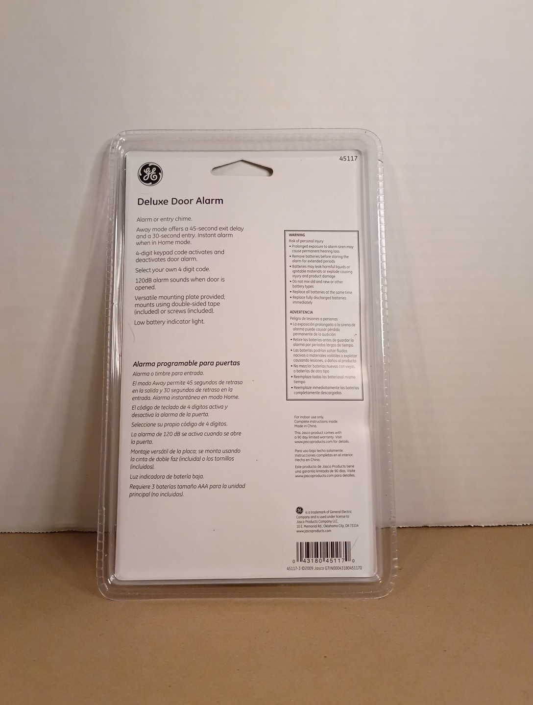 GE Deluxe Door Alarm 120dB Keypad Home Away Entry Chime No Wiring New 45117