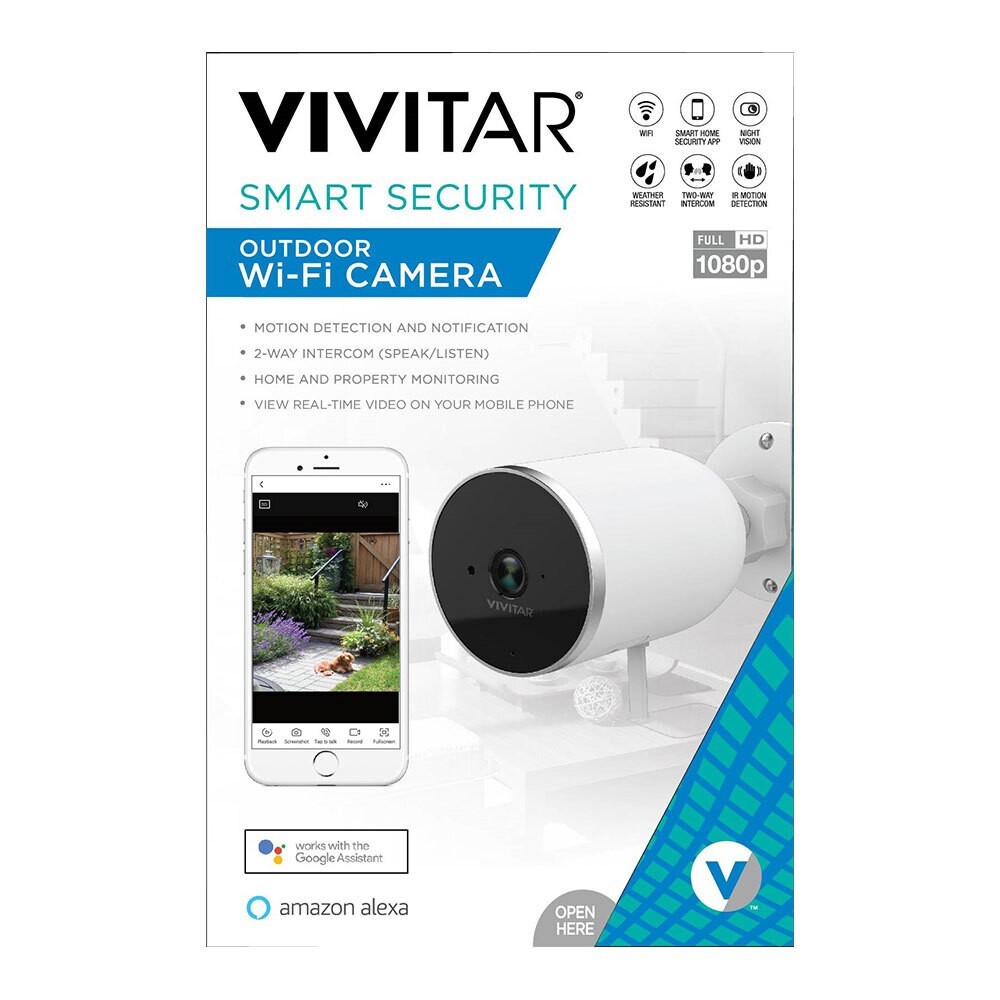 Vivitar Night Vision/Two-Way Intercom Smart Security 1080p Wifi Outdoor Camera™