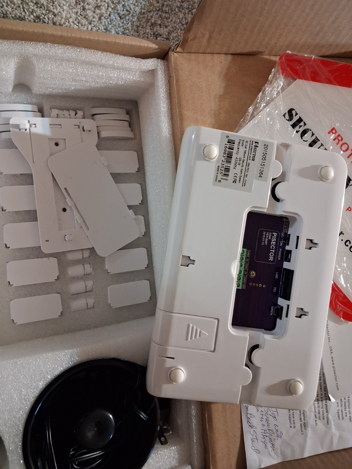 Pisector Wireless Security Alarm System – Open Box – Missing Sensors & Adapter