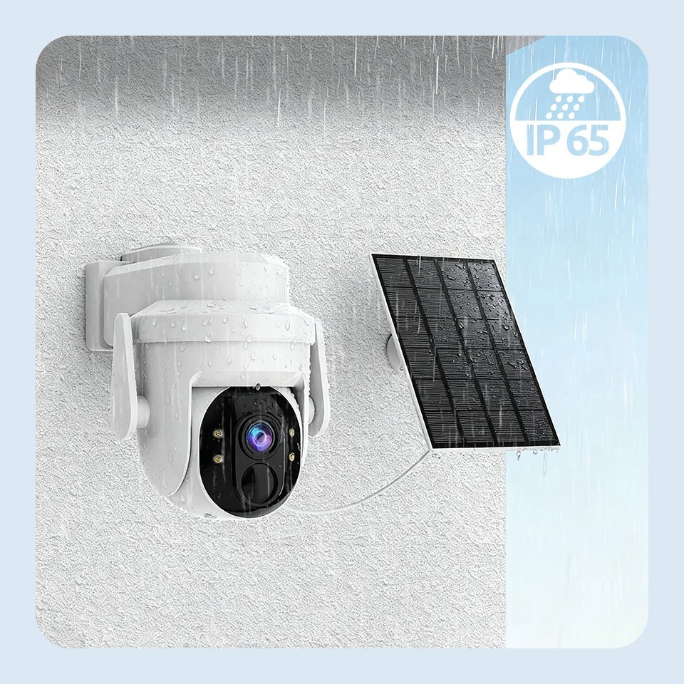 Solar Battery Powered Camera 360 Wireless Pan/Tilt WiFi Camera System Outdoor