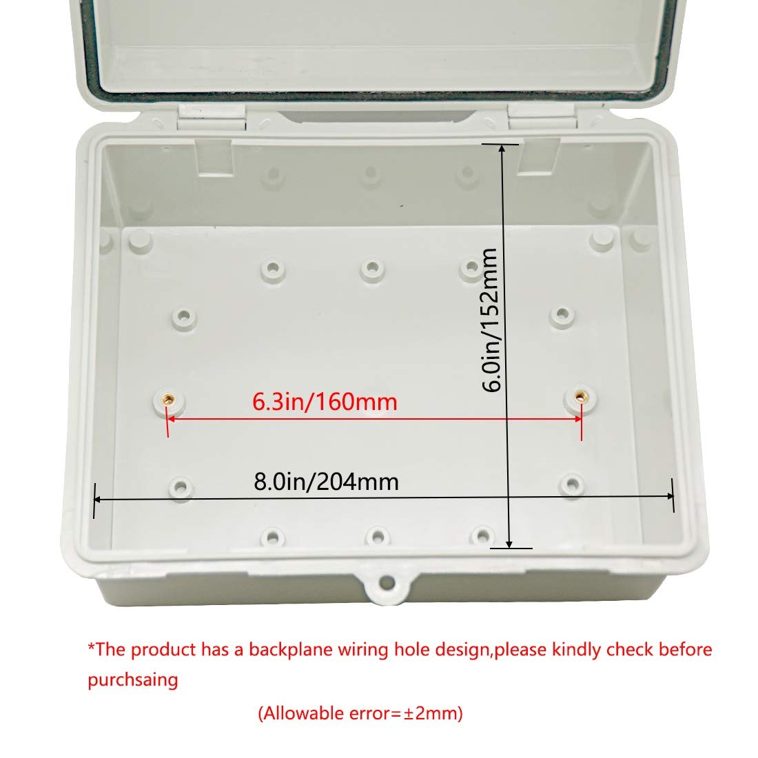 Zulkit Junction Box ABS Plastic Dustproof Waterproof 8.7″ x 6.7″ x 4.3″, Gray