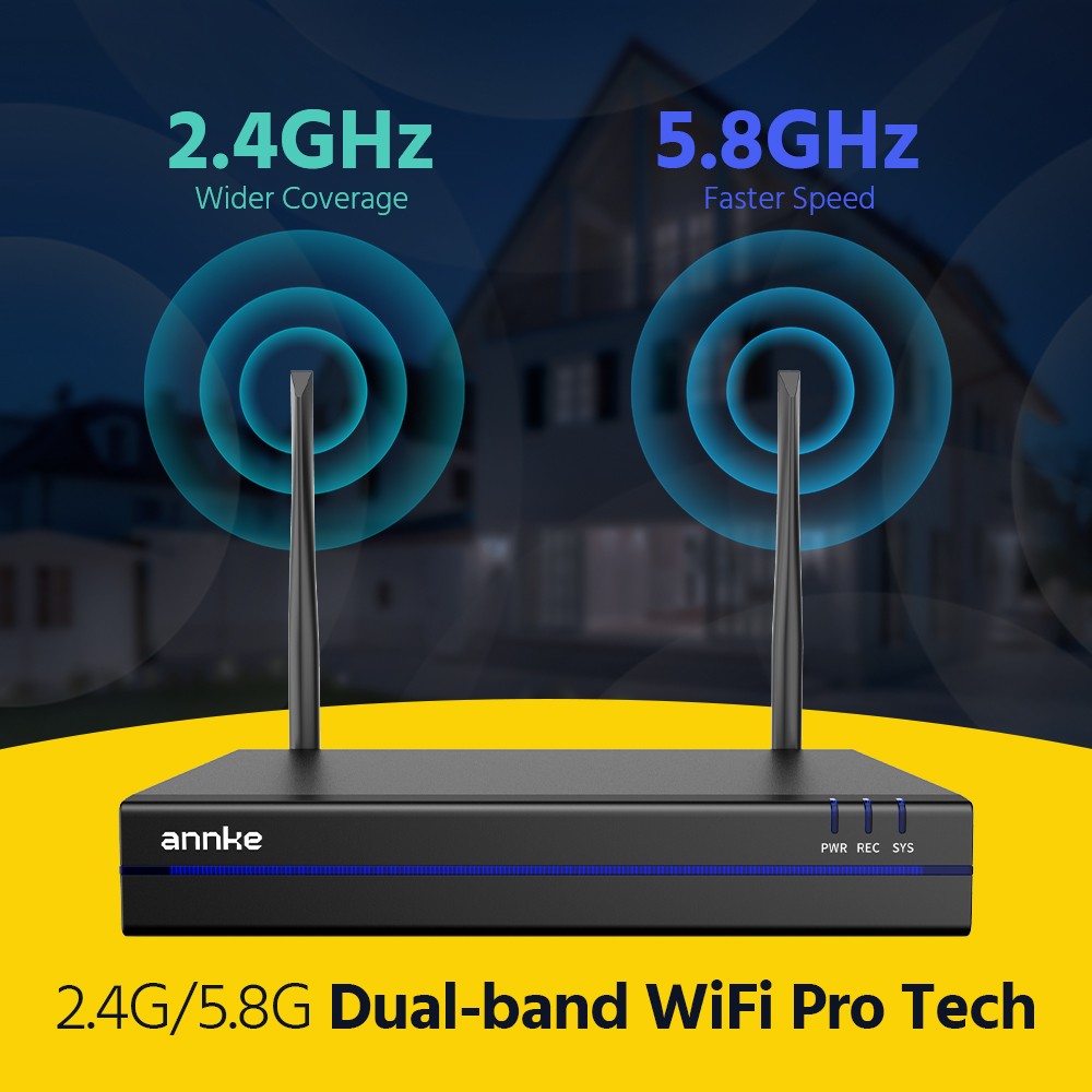 ANNKE 16CH 4K NVR Wireless 3MP Security IP Camera System Two Way Audio Recording