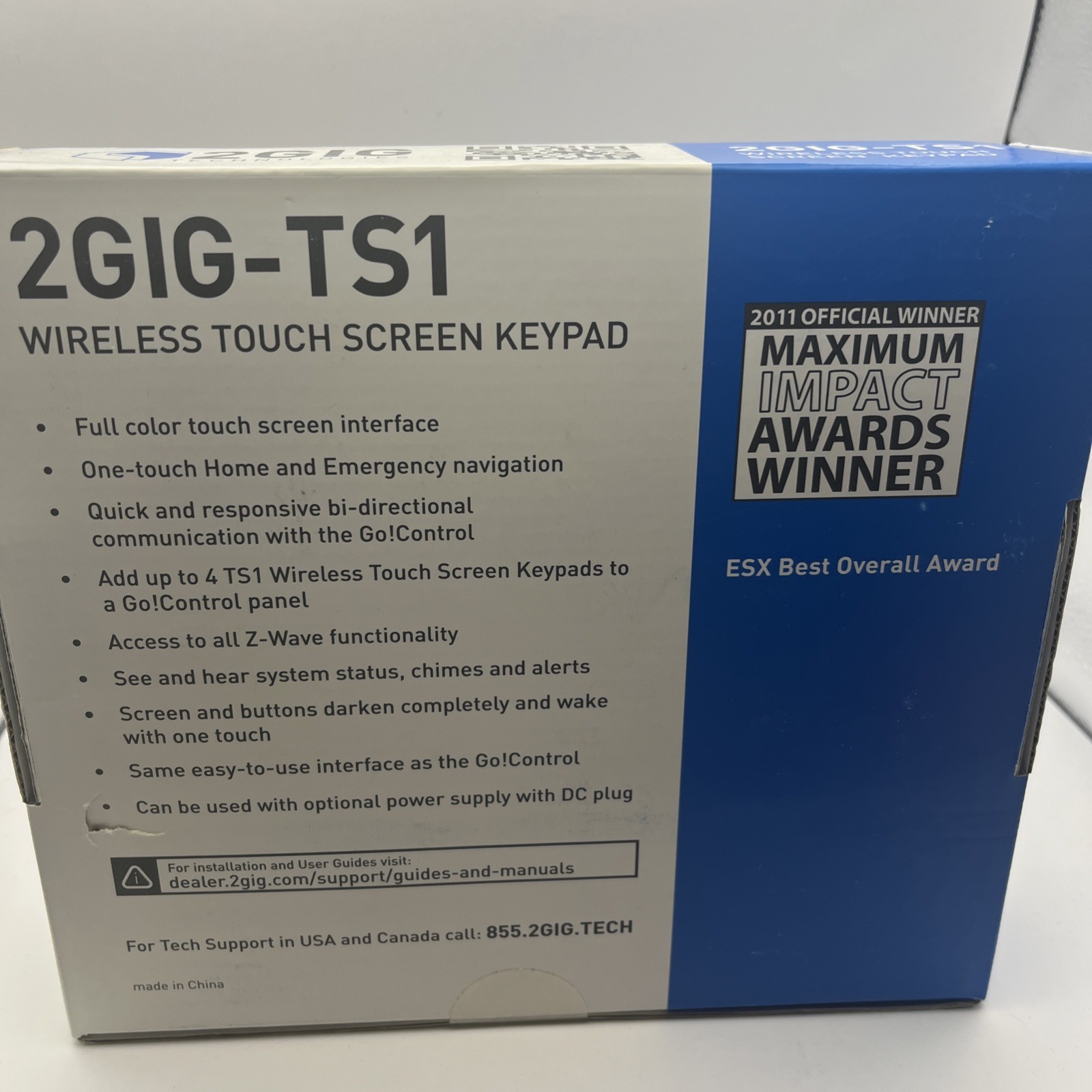2GIG-TS1 Secondary Touch Screen Security Wireless Keypad Alarm System