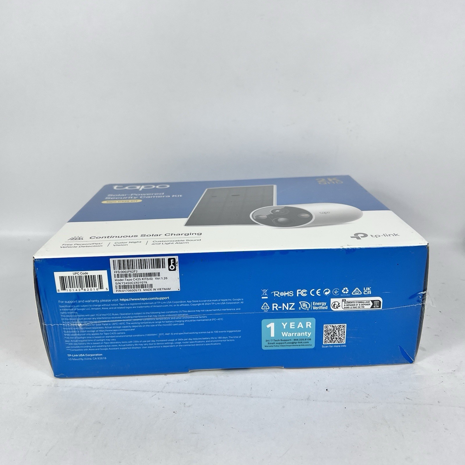 TP-LINK Tapo C425 Kit Solar-Powered Security Camera Kit 2K QHD New Sealed