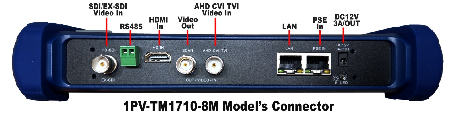 7″ Tester Monitor Pro 7in1 for IP PTZ HD TVI AHD CVI Analog CVBS camera