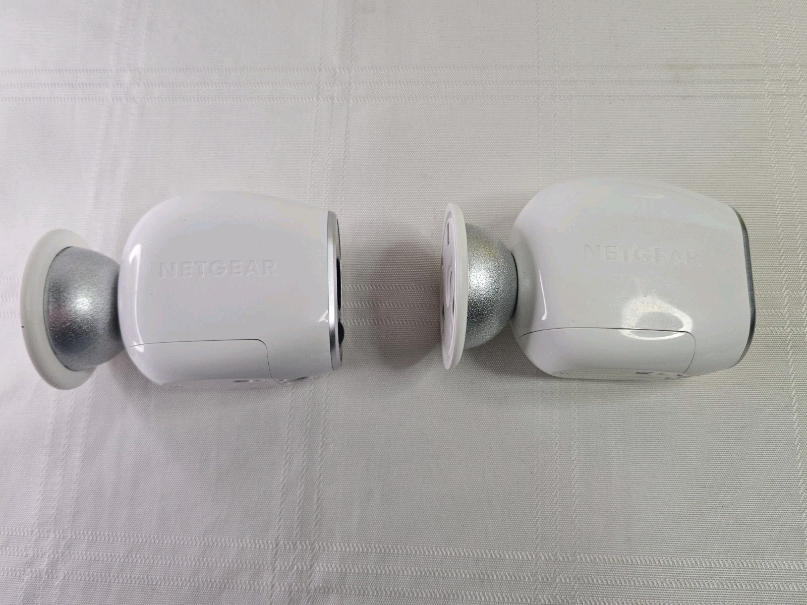 Two Netgear Arlo VMC3030 Indoor/Outdoor Security Camera White w/Magnet Mount