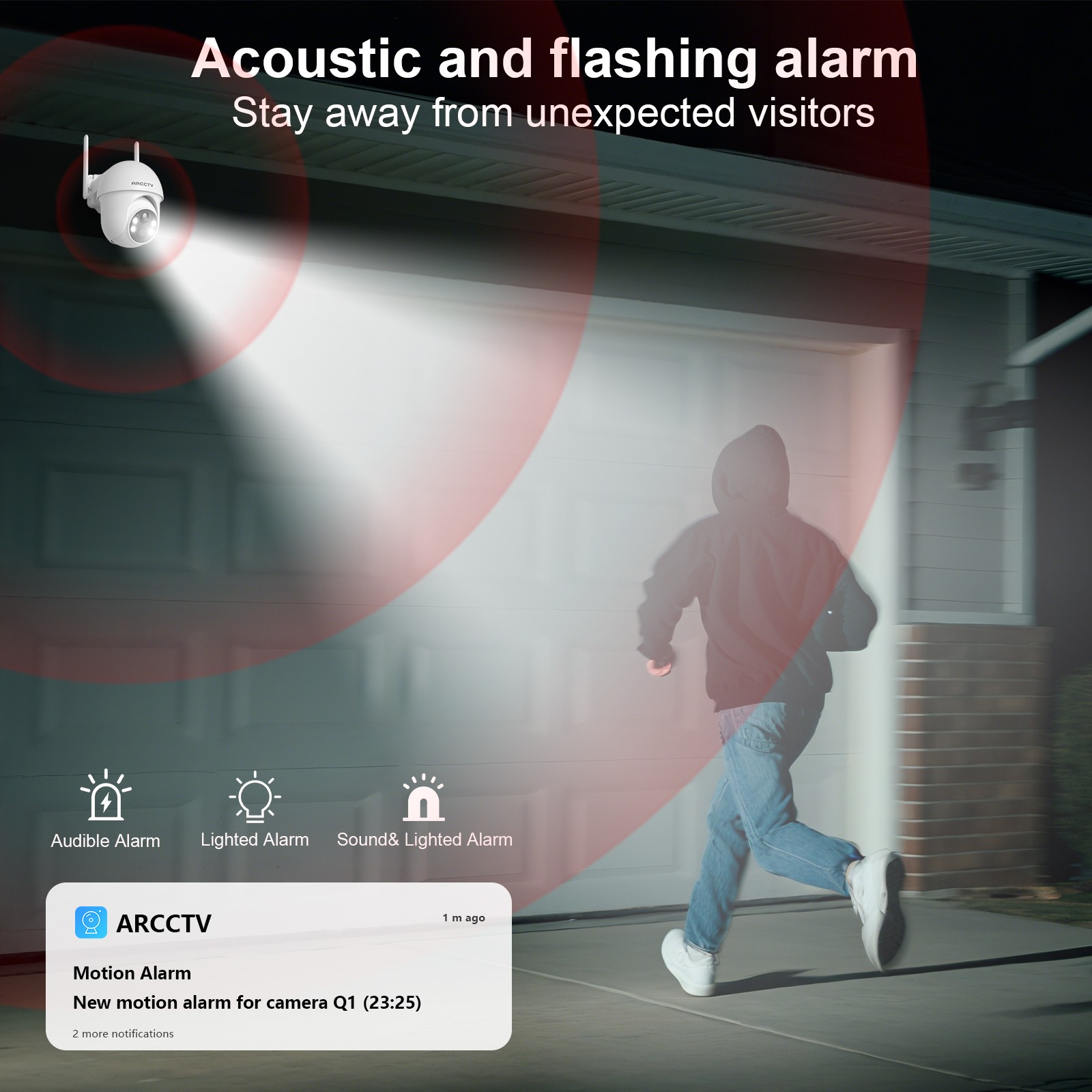 ANRAN Outdoor Solar Security Camera 3MP Wireless Wifi 360°PTZ Night Vision 2Pack