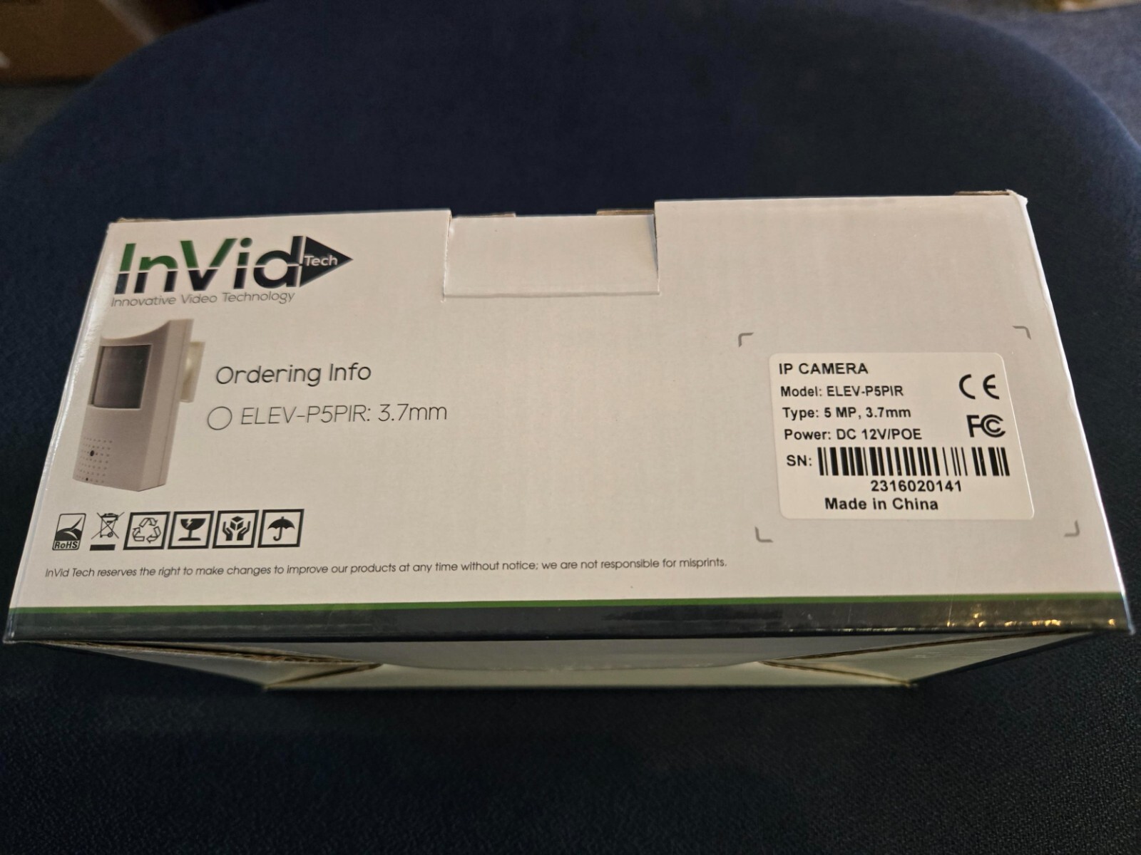 InVid 5 Megapixel Indoor Security Motion Camera