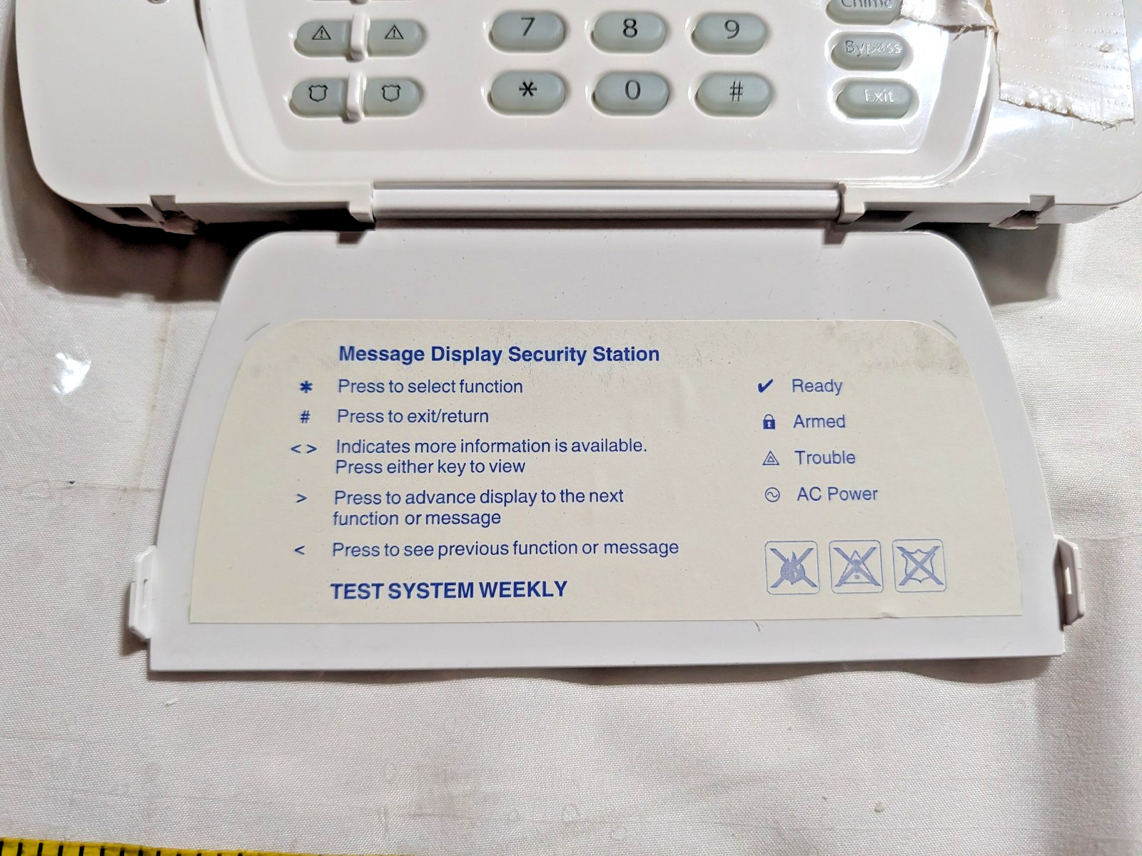 ADT TS BASE UNIT / LCD KEYPAD Broken Speaker/Alarm Powers Up