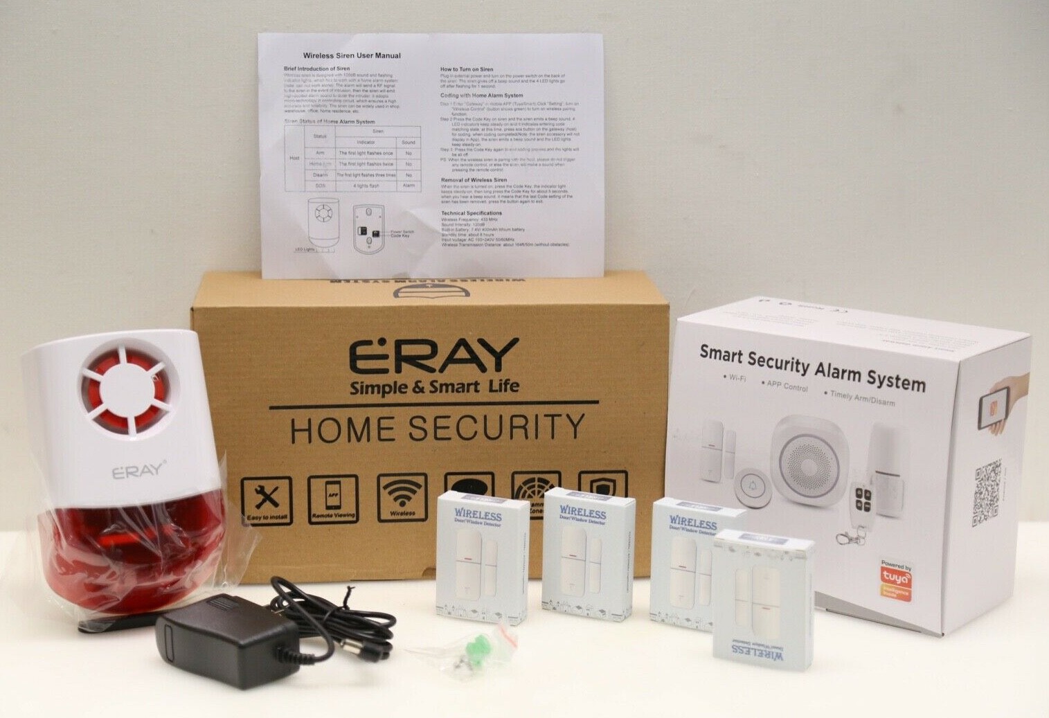 ERAY Tuya App WiFi Smart Home Security Alarm System Doorbell & Alarm Tones New