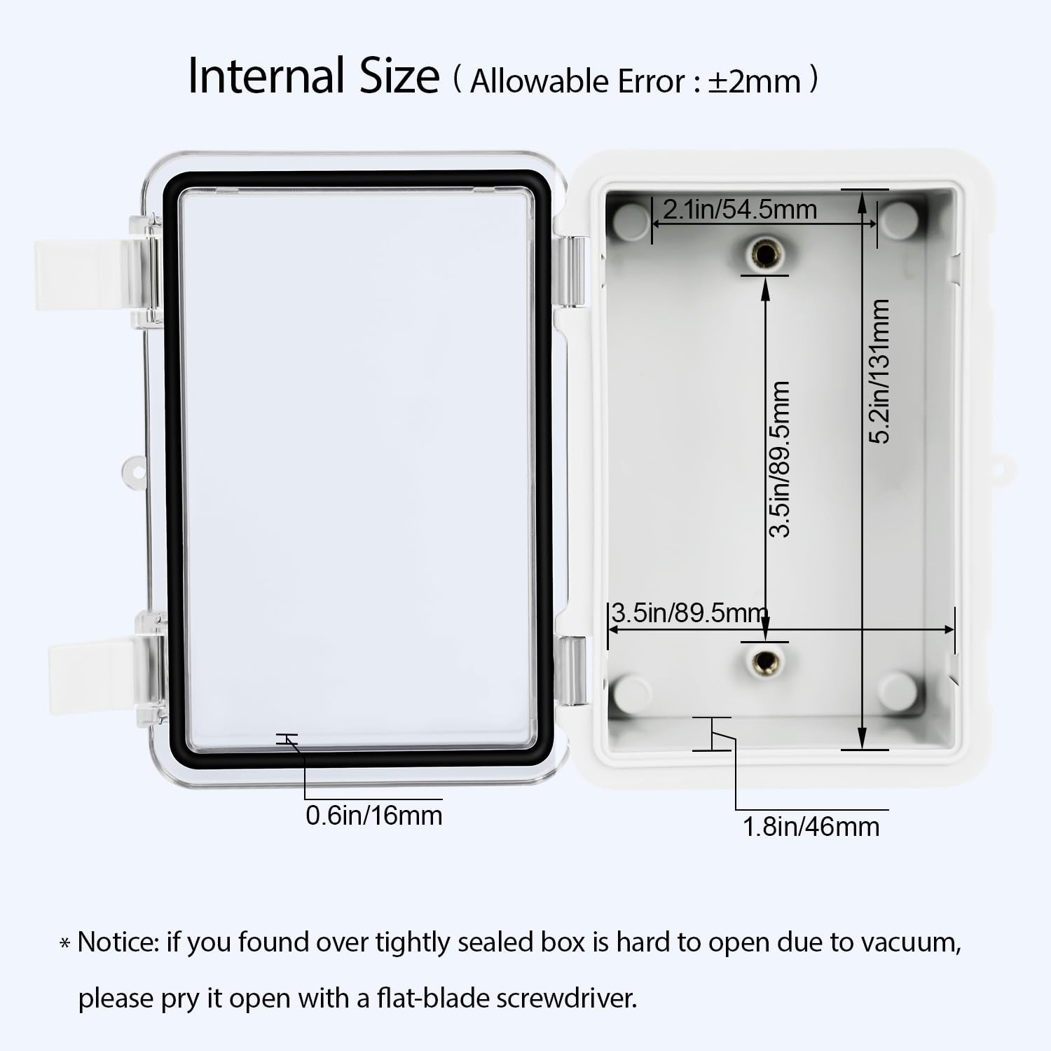 LMioEtool ABS Plastic Dustproof 5.9″ x 3.9″ x 2.8″ (1pc), Clear Cover