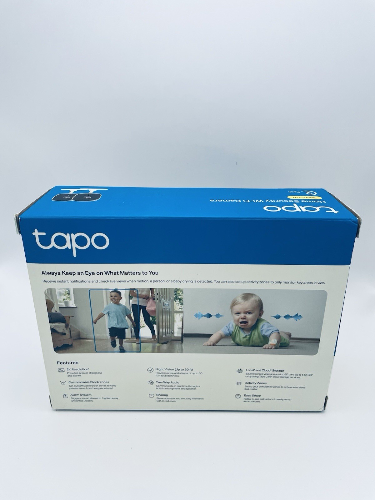 TP-Link Tapo 2K Security Camera 2-Pack (Tapo C110P2) – OPEN BOX