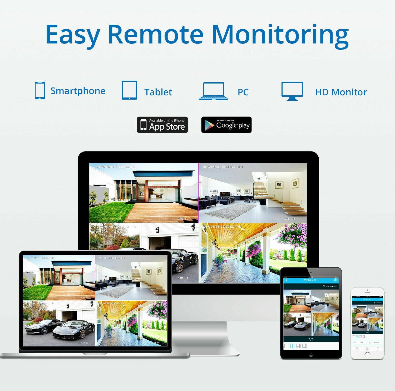 Sansco 5MP 8Ch DVR Wired Outdoor CCTV Camera System Surveillance Night Vision