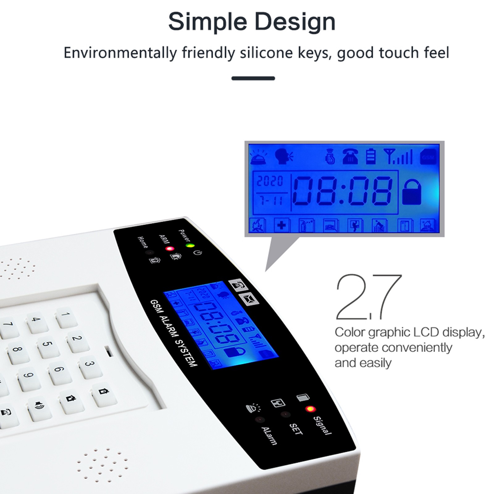 1-WiFi GSM Alarm System Tuya Smart Home LCD Display Security Alarm Support AEJL