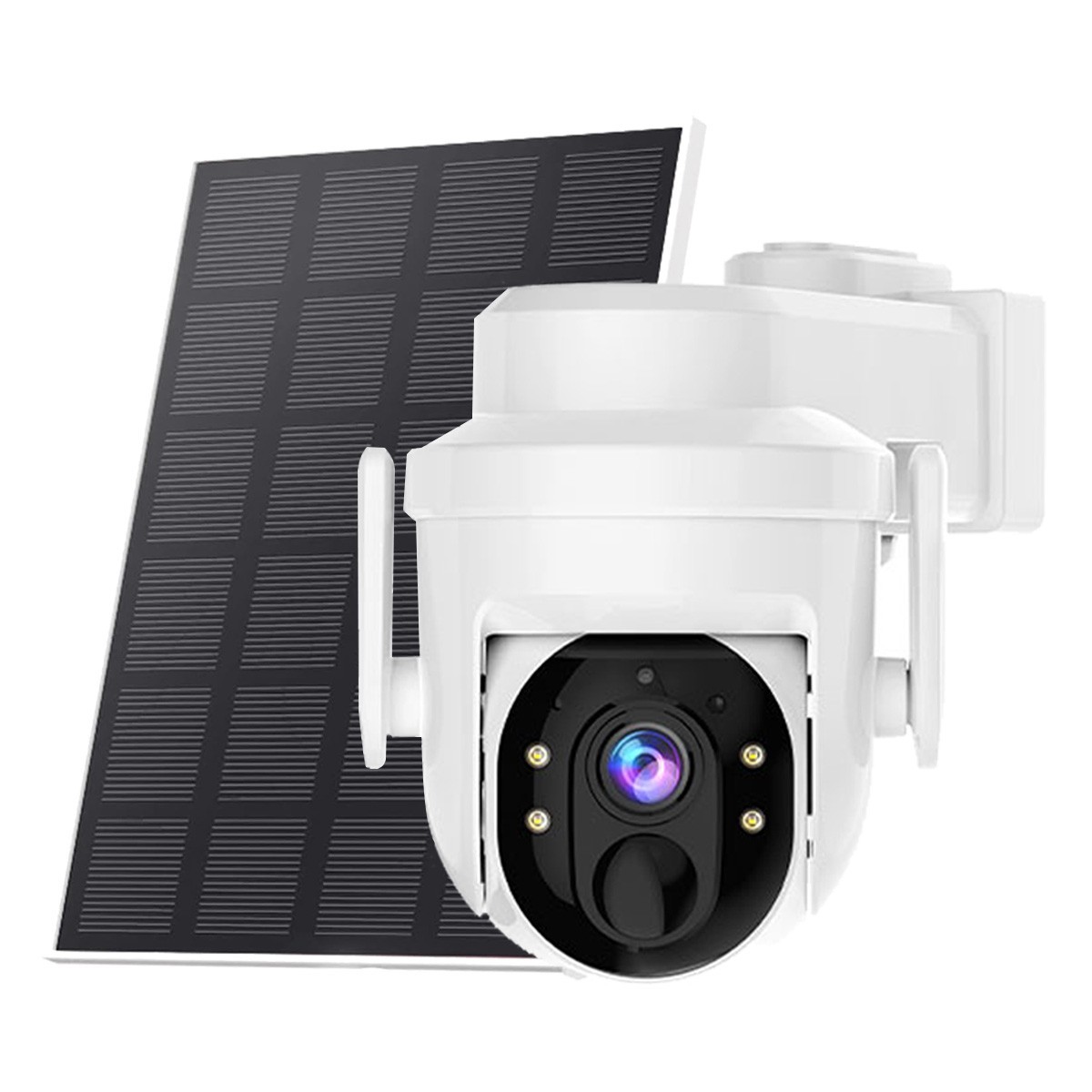 Wireless Solar Battery Powered WiFi Outdoor Pan/Tilt Home Security Camera System