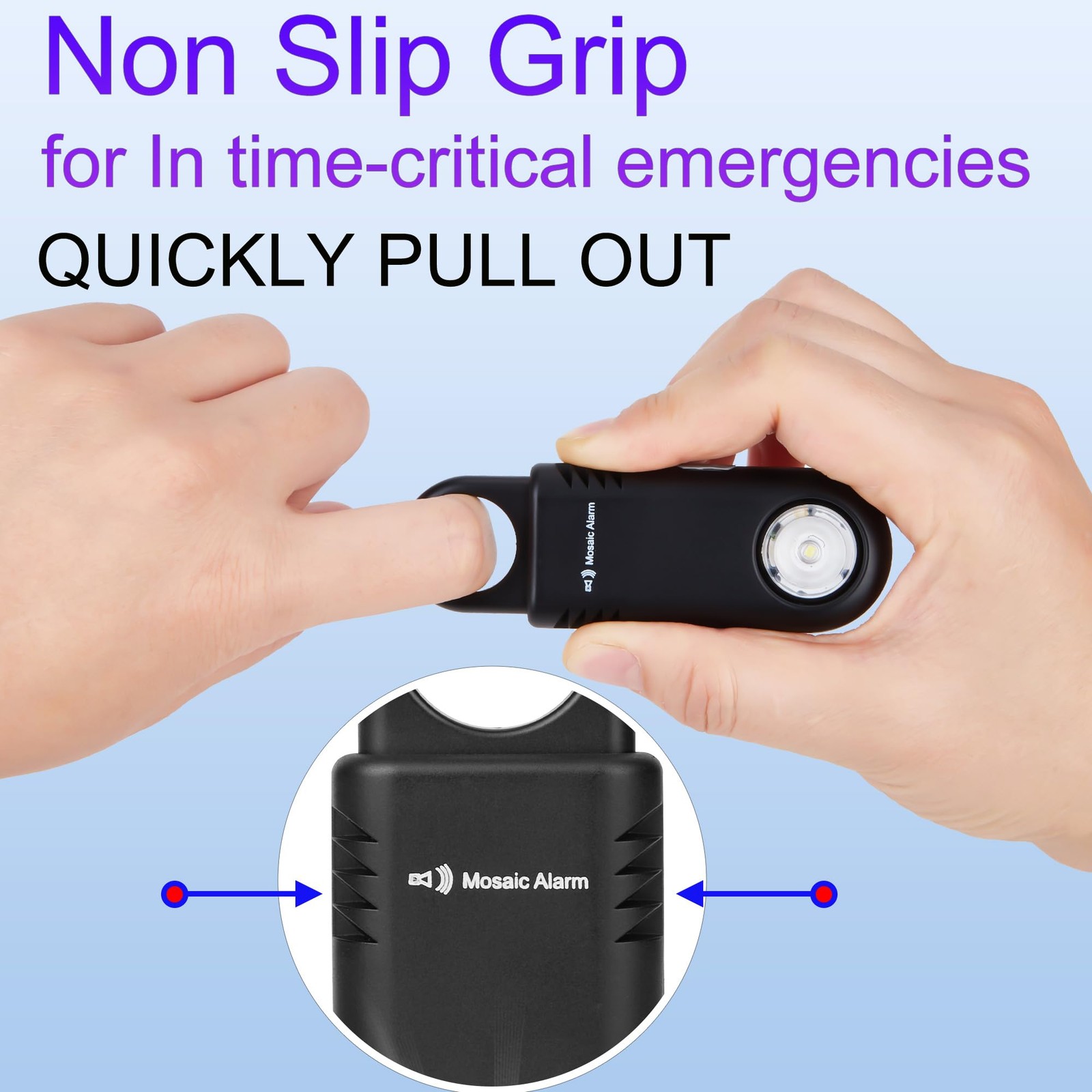 135dB Rechargeable Personal Safety Alarm Built-in Ultra-Bright Flashlight. No…