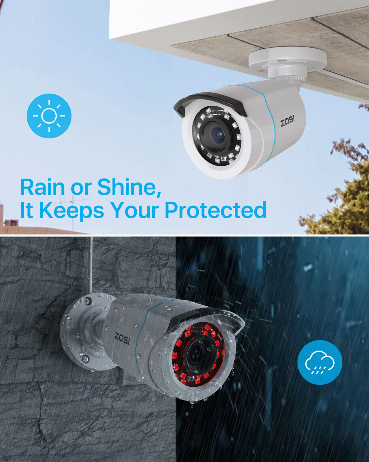 ZOSI 8CH HDMI DVR Outdoor CCTV Camera Surveillance Security Night Vision System