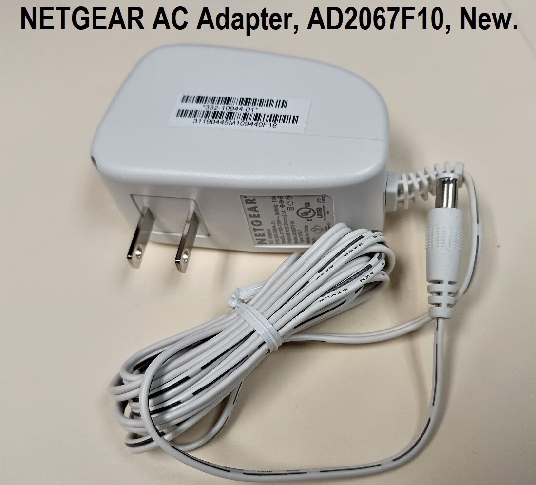 NETGEAR AC Adapter, AD2067F10, New. 332-10944-01, for Router. 12VDC 2.5A. UL